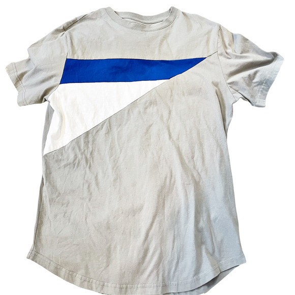 Edgar + Ash Men's Short Sleeve Colorblock Tee Gray, Blue White Size Medium - Picture 1 of 4